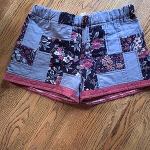 Handmade one-of-a-kind up cycled quilt shorts